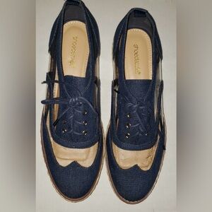 Denim espadrille shoe; women’s